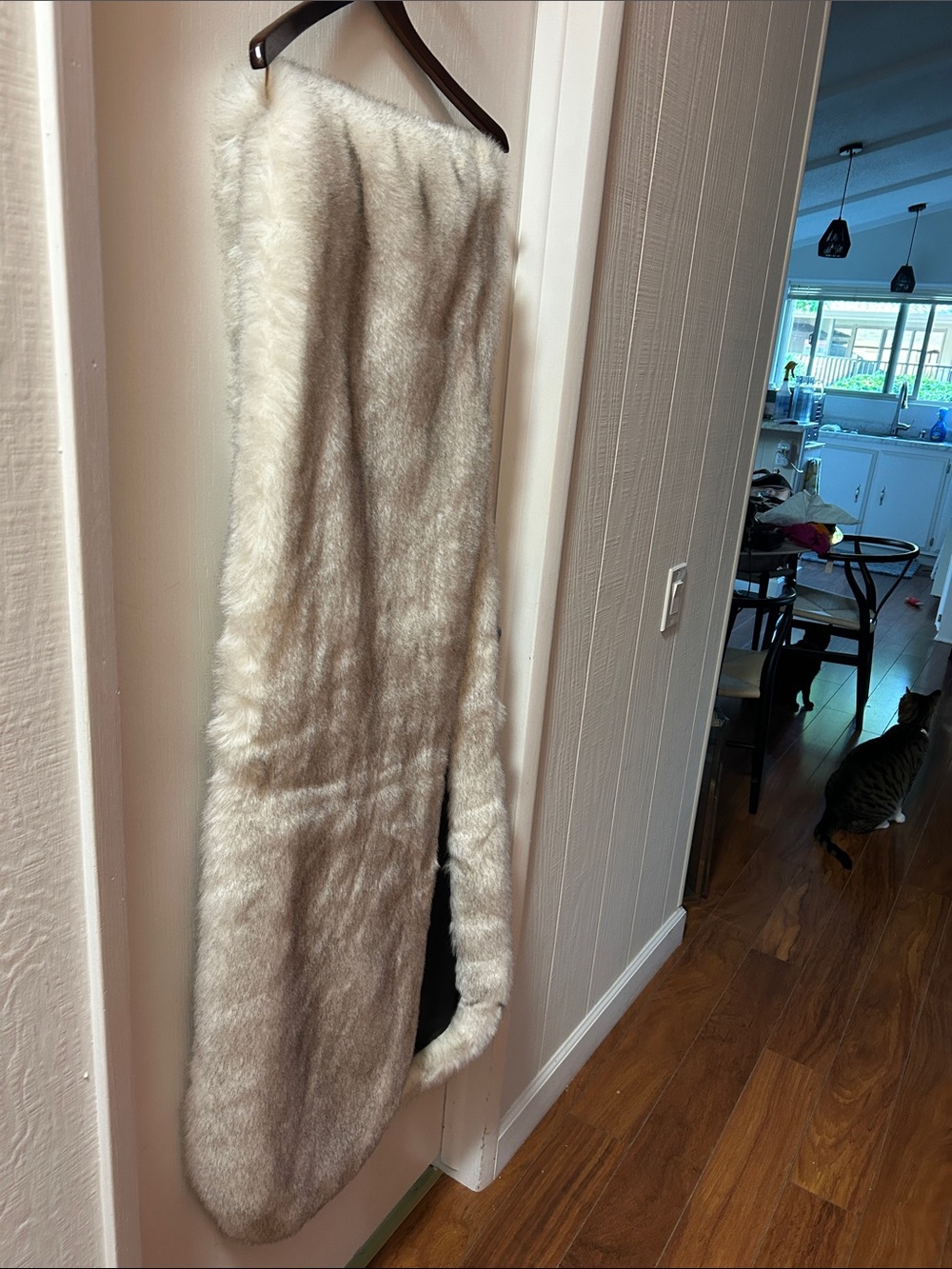 Fabulous Furs silver Faux Fox Fur Long Stole